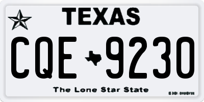 TX license plate CQE9230