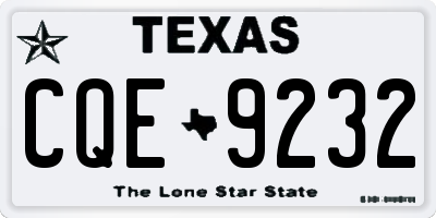 TX license plate CQE9232