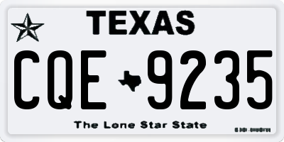 TX license plate CQE9235