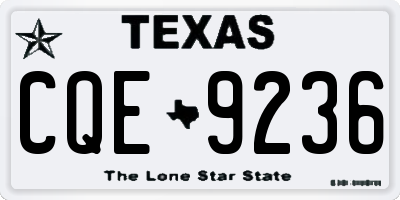 TX license plate CQE9236