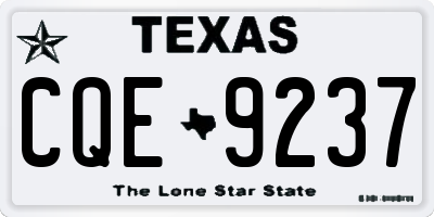 TX license plate CQE9237