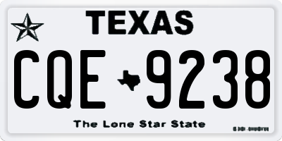 TX license plate CQE9238