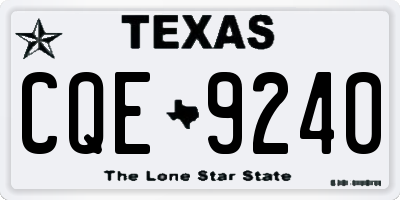 TX license plate CQE9240