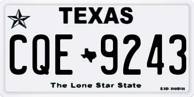 TX license plate CQE9243