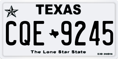 TX license plate CQE9245