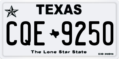TX license plate CQE9250