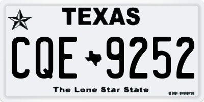 TX license plate CQE9252