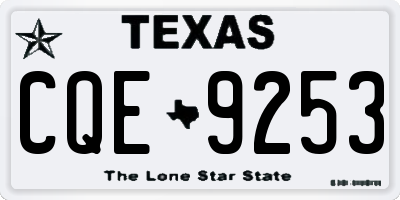 TX license plate CQE9253
