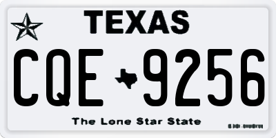 TX license plate CQE9256