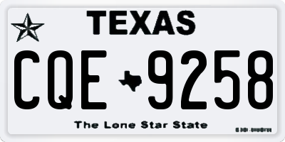 TX license plate CQE9258