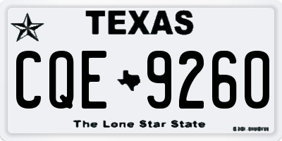 TX license plate CQE9260