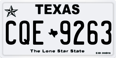 TX license plate CQE9263