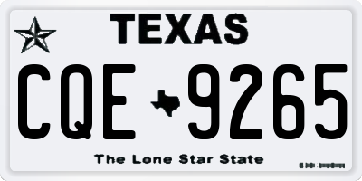 TX license plate CQE9265