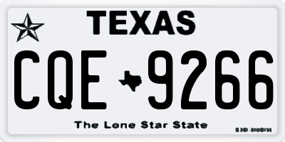 TX license plate CQE9266
