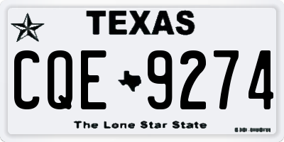 TX license plate CQE9274