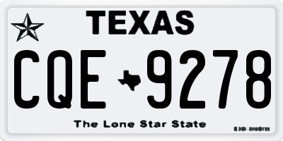 TX license plate CQE9278