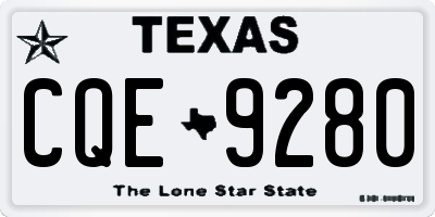 TX license plate CQE9280