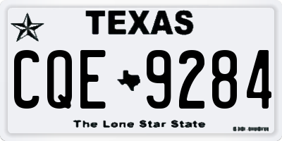 TX license plate CQE9284