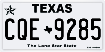 TX license plate CQE9285