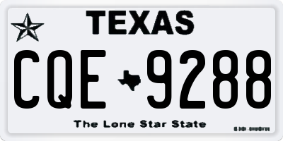 TX license plate CQE9288