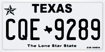 TX license plate CQE9289