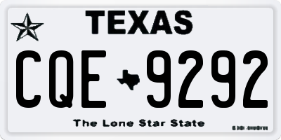 TX license plate CQE9292