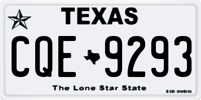 TX license plate CQE9293