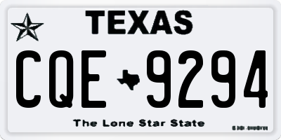 TX license plate CQE9294