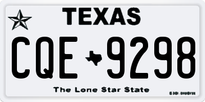TX license plate CQE9298