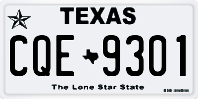 TX license plate CQE9301
