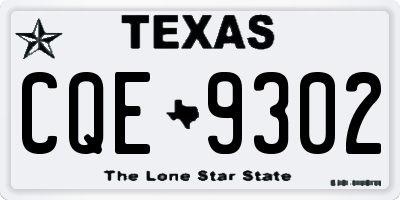 TX license plate CQE9302