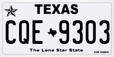 TX license plate CQE9303