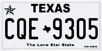 TX license plate CQE9305