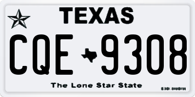TX license plate CQE9308