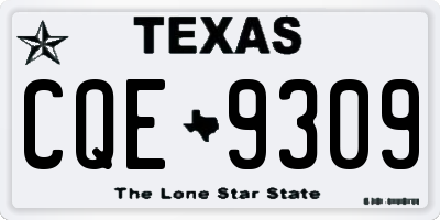 TX license plate CQE9309
