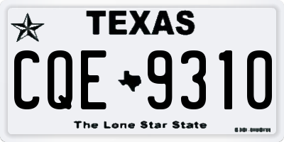TX license plate CQE9310