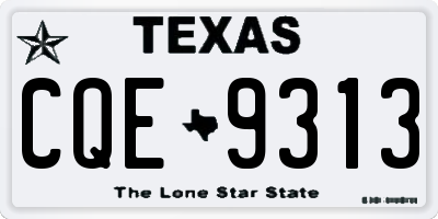 TX license plate CQE9313