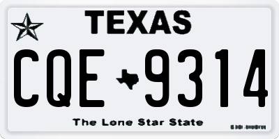TX license plate CQE9314
