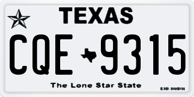 TX license plate CQE9315