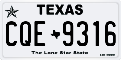 TX license plate CQE9316