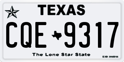 TX license plate CQE9317