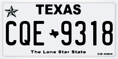 TX license plate CQE9318