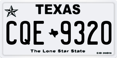TX license plate CQE9320