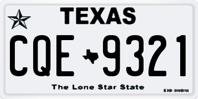 TX license plate CQE9321