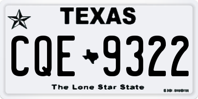 TX license plate CQE9322