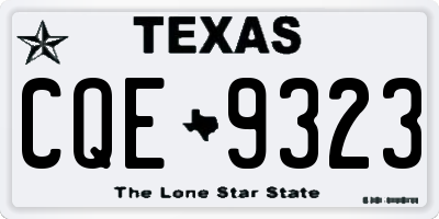 TX license plate CQE9323