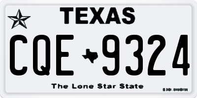 TX license plate CQE9324