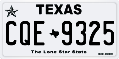 TX license plate CQE9325