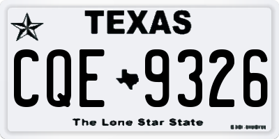 TX license plate CQE9326