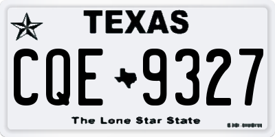 TX license plate CQE9327